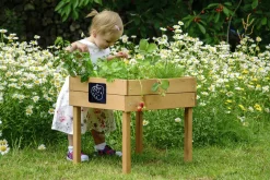 Dobar Kinder-Hochbeet mit Kreidetafel braun 50 x 40 x 45 cm