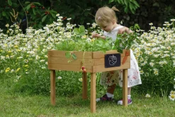 Dobar Kinder-Hochbeet mit Kreidetafel braun 50 x 40 x 45 cm