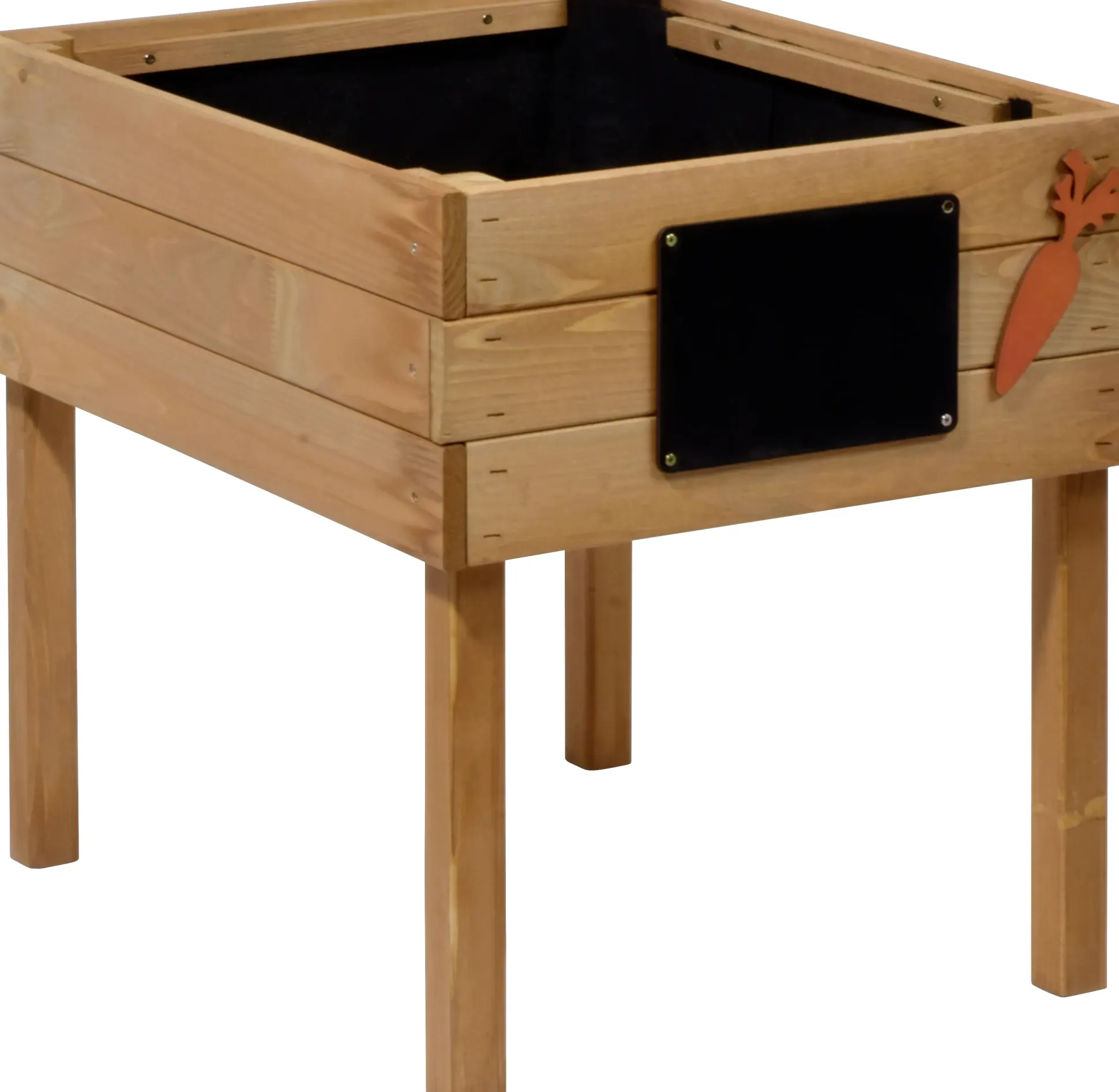 Dobar Kinder-Hochbeet mit Kreidetafel braun 50 x 40 x 45 cm