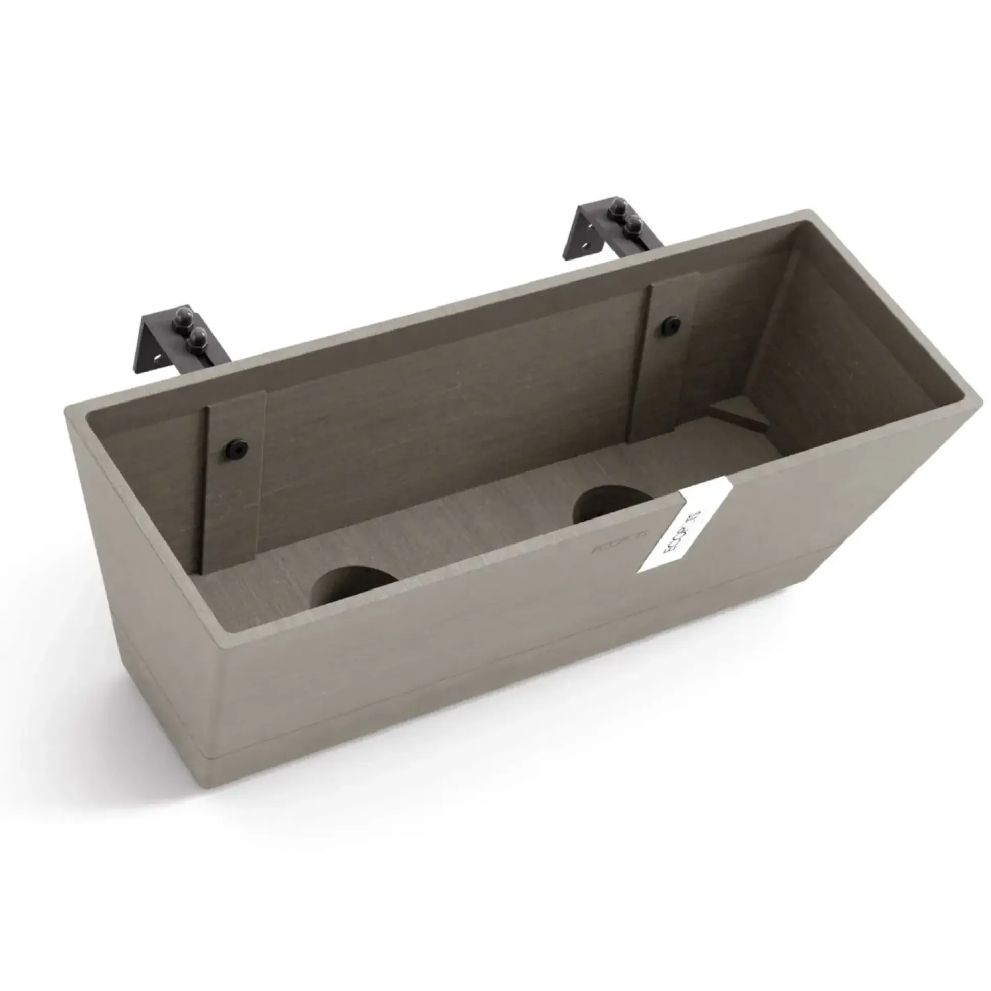 Ecopots Bewässerungsblumenkasten Bruges Balcony 48 cm taupe zum Aufhängen