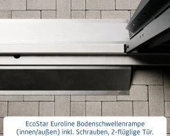 EcoStar Bodenschwellenrampe innen & außen für 2-flg. Tür