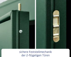 EcoStar Gerätehaus Elegant-P Typ 1 moosgrün 247,9 x 153 x 228,6 cm