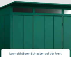 EcoStar Gerätehaus Elegant-P Typ 1 moosgrün 247,9 x 153 x 228,6 cm