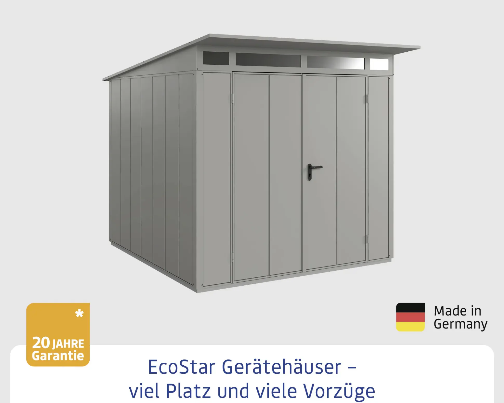 EcoStar Gerätehaus Elegant-P Typ 2 graualuminium 247,9 x 283,4 x 232,3 cm