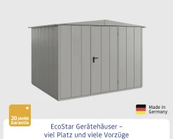 EcoStar Gerätehaus Elegant-S Typ 3 graualuminium 323,6 x 247,7 x 219,4 cm