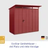 EcoStar Gerätehaus Elegant-P Typ 1 purpurrot 247,9 x 153 x 228,6 cm