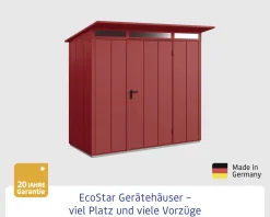 EcoStar Gerätehaus Elegant-P Typ 1 purpurrot 247,9 x 153 x 228,6 cm