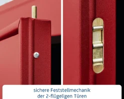 EcoStar Gerätehaus Elegant-P Typ 1 purpurrot 247,9 x 153 x 228,6 cm