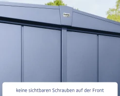 EcoStar Gerätehaus Elegant-S Typ 2 taubenblau 2 flg 258,8 x 247,7 x 216 cm