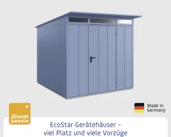 EcoStar Gerätehaus Elegant-P Typ 2 taubenblau 247,9 x 283,4 x 232,3 cm