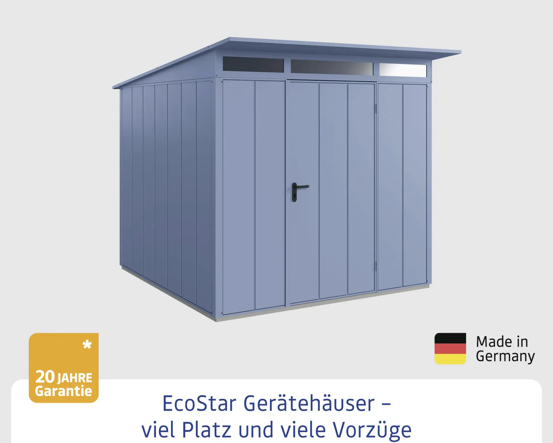 EcoStar Gerätehaus Elegant-P Typ 2 taubenblau 247,9 x 283,4 x 232,3 cm