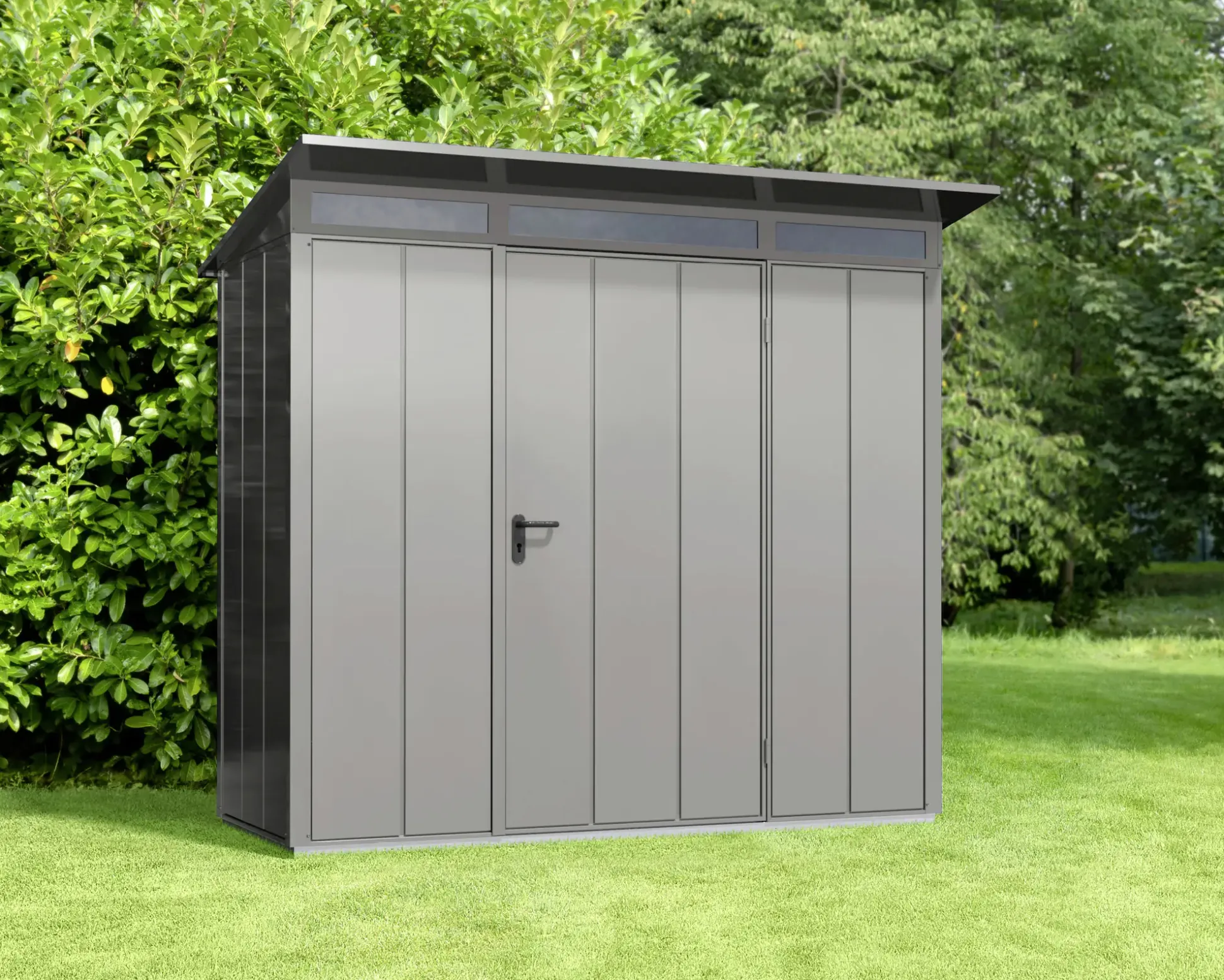 EcoStar Gerätehaus Elegant-P Typ 1 graualuminium 247,9 x 153 x 228,6 cm