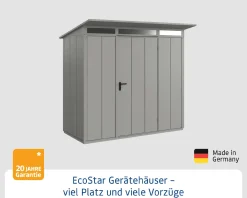 EcoStar Gerätehaus Elegant-P Typ 1 graualuminium 247,9 x 153 x 228,6 cm