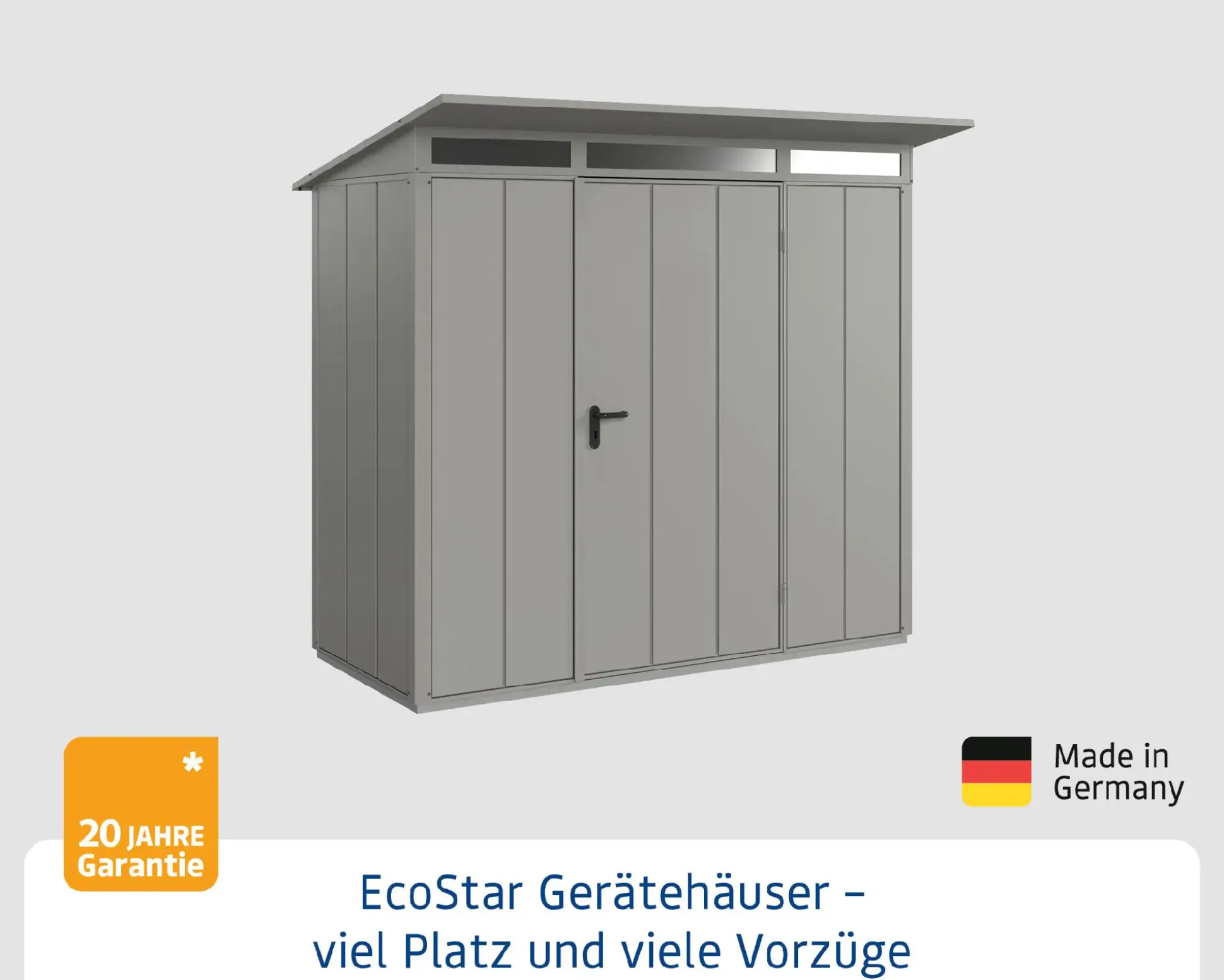 EcoStar Gerätehaus Elegant-P Typ 1 graualuminium 247,9 x 153 x 228,6 cm
