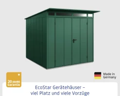 EcoStar Gerätehaus Elegant-P Typ 2 moosgrün 247,9 x 283,4 x 232,3 cm