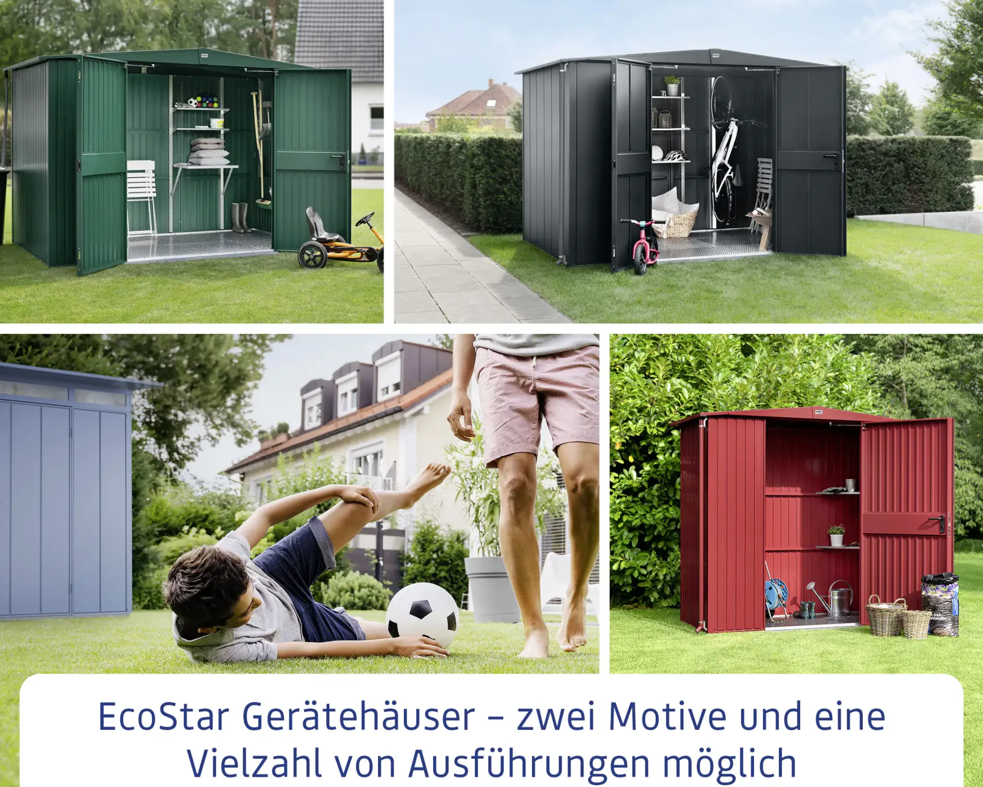 EcoStar Gerätehaus Elegant-P Typ 1 anthrazitgrau 247,9 x 153 x 228,6 cm