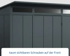 EcoStar Gerätehaus Elegant-P Typ 1 anthrazitgrau 247,9 x 153 x 228,6 cm