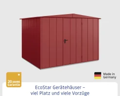 EcoStar Gerätehaus Elegant-S Typ 3 purpurrot 1 flg 323,6 x 247,7 x 219,4 cm