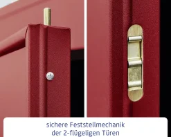 EcoStar Gerätehaus Elegant-S Typ 3 purpurrot 1 flg 323,6 x 247,7 x 219,4 cm