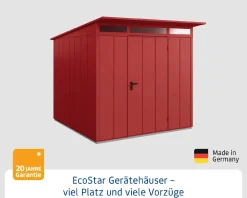 EcoStar Gerätehaus Elegant-P Typ 2 purpurrot 247,9 x 283,4 x 232,3 cm