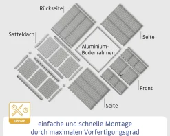 EcoStar Gerätehaus Elegant-S Typ 2 258,8 x 247,7 x 216 cm anthrazitgrau