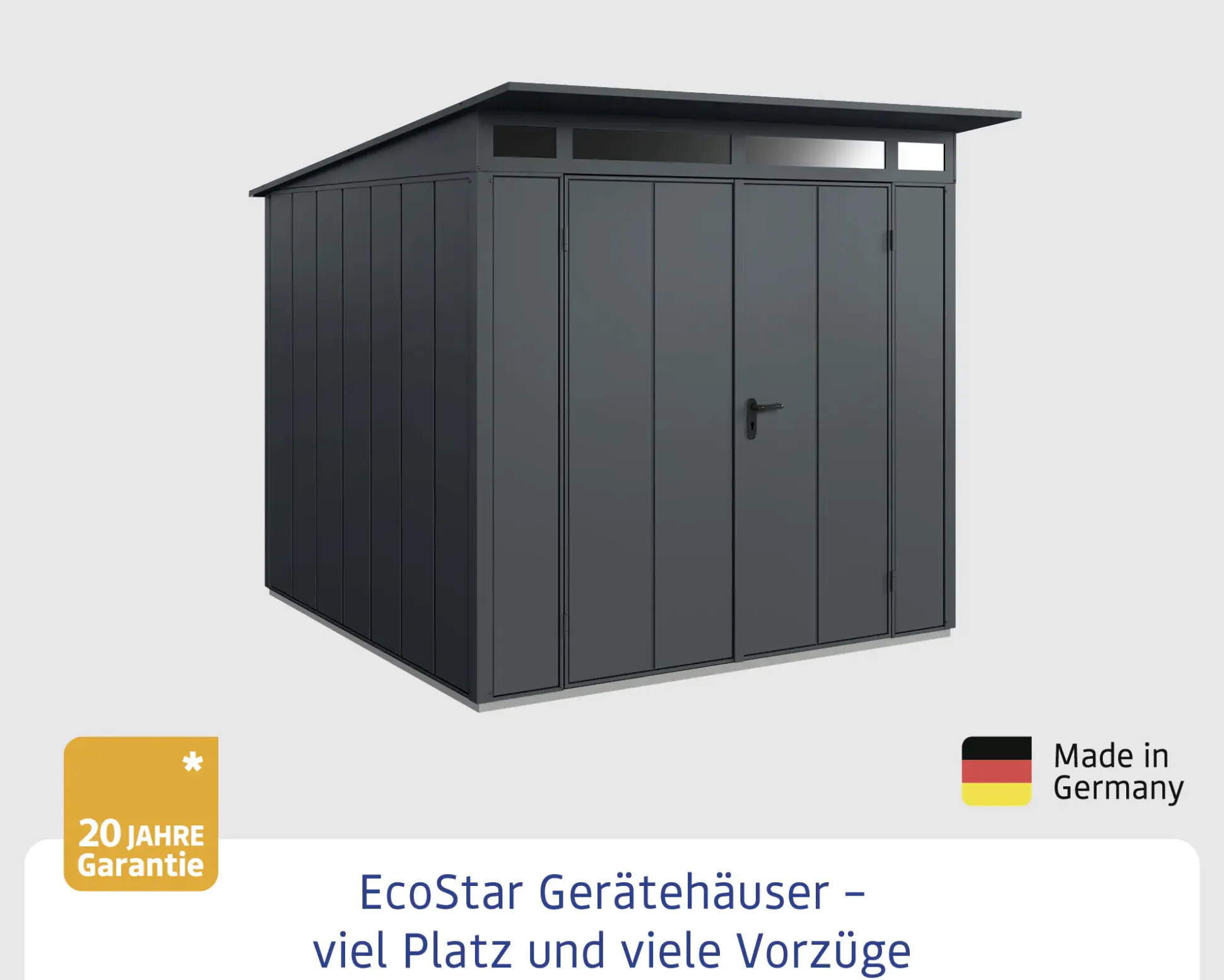 EcoStar Gerätehaus Elegant-P Typ 2 anthrazitgrau 247,9 x 283,4 x 232,3 cm