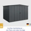 EcoStar Gerätehaus Elegant-S Typ 3 anthrazitgrau 2 flg 323,6 x 247,7 cm