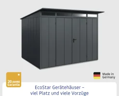EcoStar Gerätehaus Elegant-P Typ 3 312,7 x 283,4 x 232,3 cm anthrazitgrau