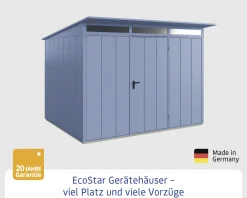 EcoStar Gerätehaus Elegant-P Typ 3 taubenblau 312,7 x 283,4 x 232,3 cm