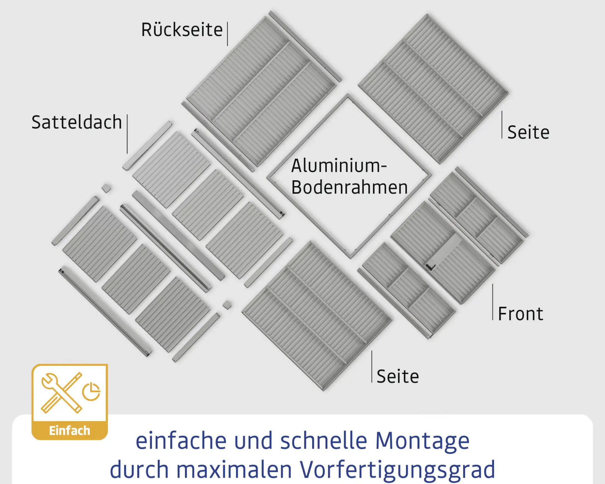 EcoStar Gerätehaus Elegant-S Typ 3 323,6 x 247,7 x 219,4 cm taubenblau