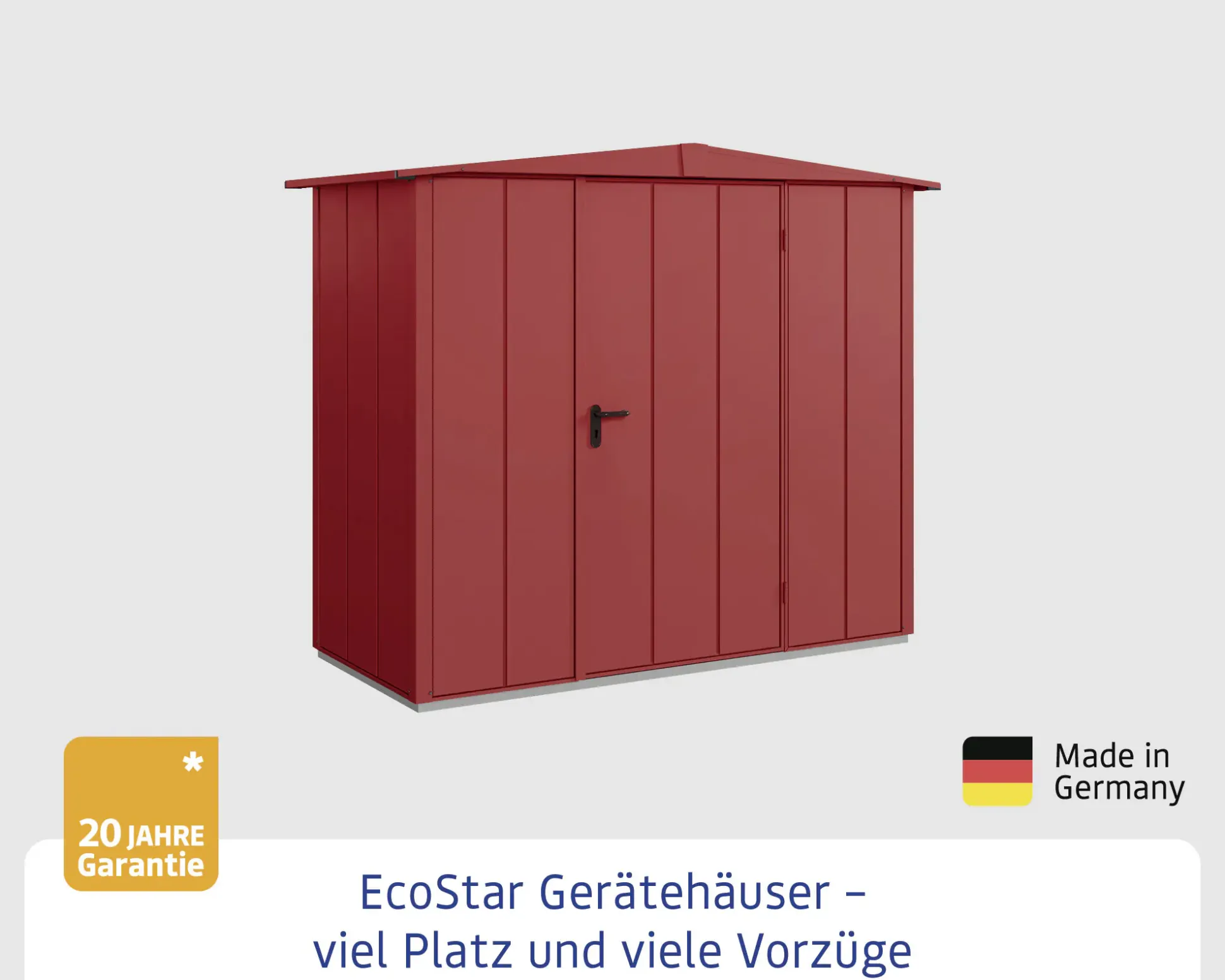 EcoStar Gerätehaus Elegant-S Typ 1 purpurrot 1 flg 258,8 x 121,3 x 216 cm