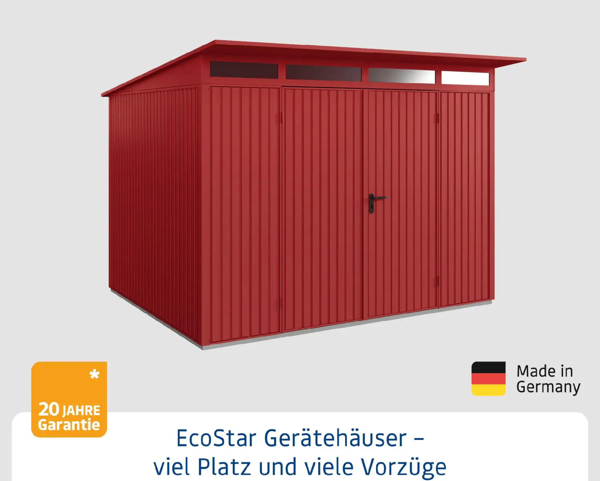 EcoStar Gerätehaus Trend-P Typ 3 purpurrot 312,7 x 283,4 x 232,3 cm