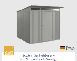 EcoStar Gerätehaus Trend-P Typ 2 graualuminium 247,9 x 283,4 x 232,3 cm