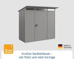 EcoStar Gerätehaus Trend-P Typ 1 247,9 x 153 x 228,6 cm graualuminium