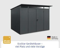 EcoStar Gerätehaus Trend-P Typ 3 anthrazitgrau 312,7 x 283,4 x 232,3 cm