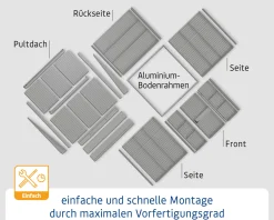 EcoStar Gerätehaus Trend-P Typ 3 anthrazitgrau 312,7 x 283,4 x 232,3 cm