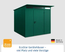 EcoStar Gerätehaus Trend-P Typ 2 moosgrün 247,9 x 283,4 x 232,3 cm