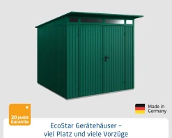 EcoStar Gerätehaus Trend-P Typ 2 moosgrün 247,9 x 283,4 x 232,3 cm