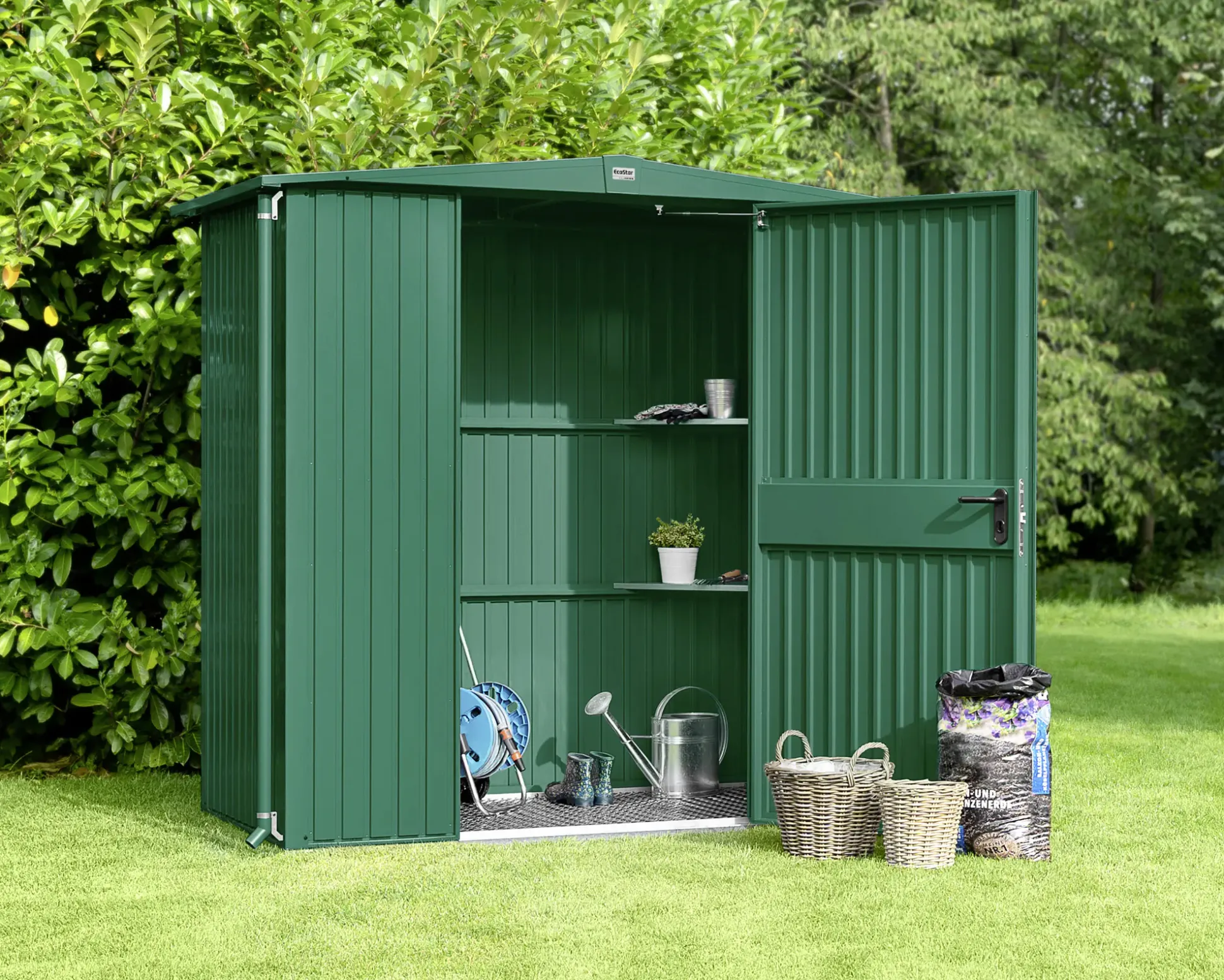 EcoStar Gerätehaus Trend-P Typ 3 312,7 x 283,4 x 232,3 cm moosgrün