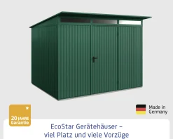 EcoStar Gerätehaus Trend-P Typ 3 312,7 x 283,4 x 232,3 cm moosgrün