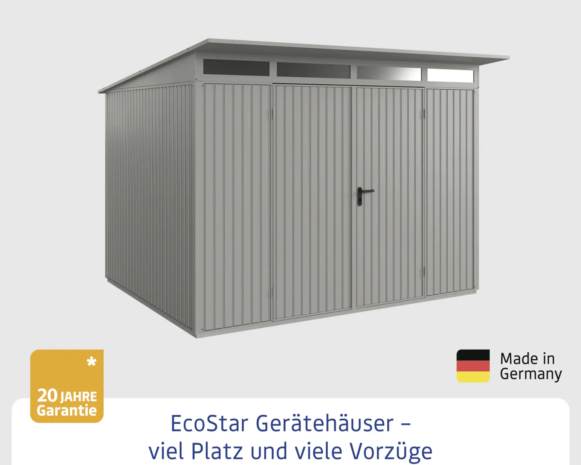 EcoStar Gerätehaus Trend-P Typ 3 graualuminium 312,7 x 283,4 x 232,3 cm