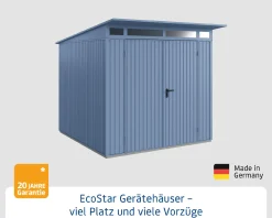 EcoStar Gerätehaus Trend-P Typ 2 taubenblau 247,9 x 283,4 x 232,3 cm