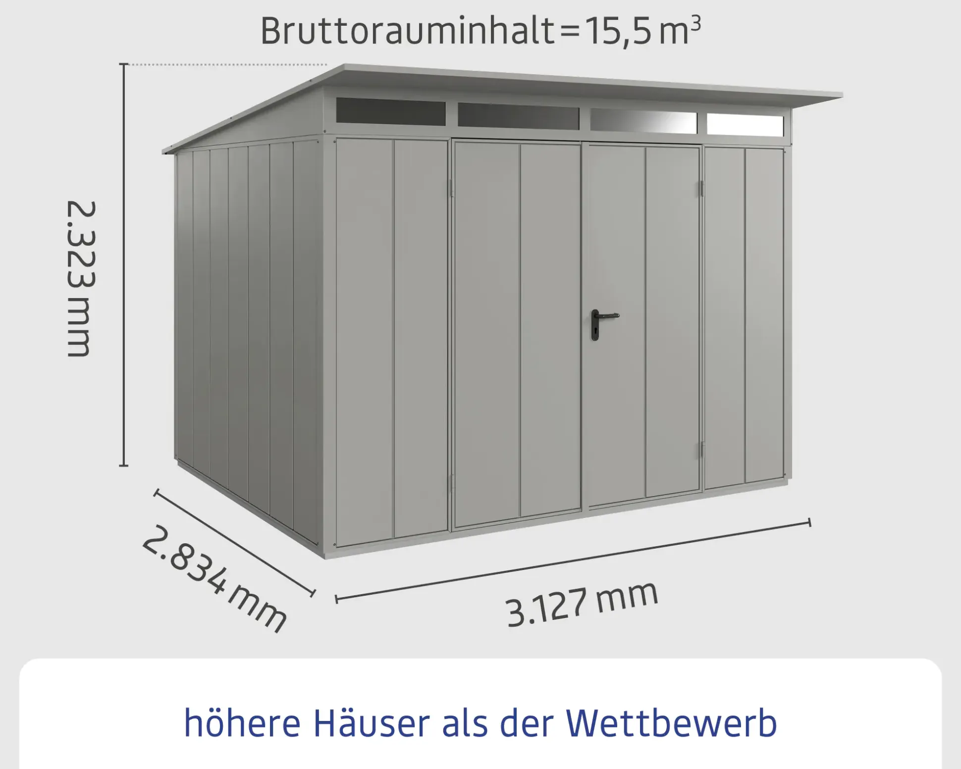 EcoStar Gerätehaus Trend-P Typ 3 purpurrot 312,7 x 283,4 x 232,3 cm