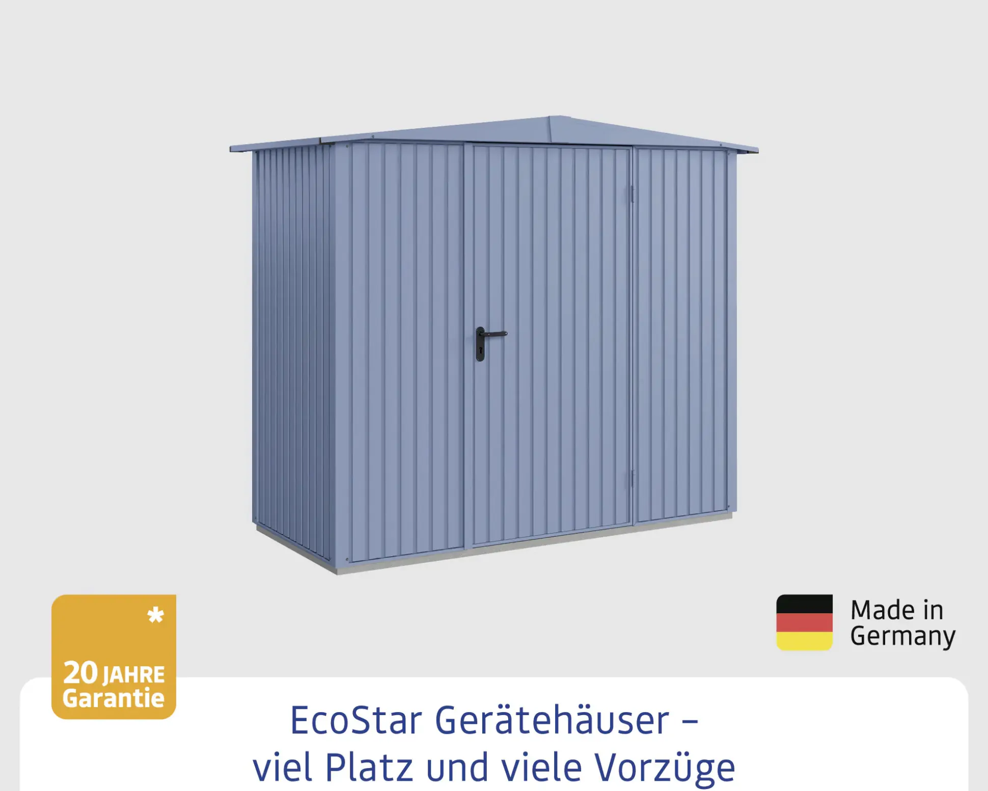 EcoStar Gerätehaus Trend-P Typ 3 312,7 x 283,4 x 232,3 cm taubenblau