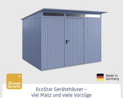 EcoStar Gerätehaus Trend-P Typ 3 312,7 x 283,4 x 232,3 cm taubenblau