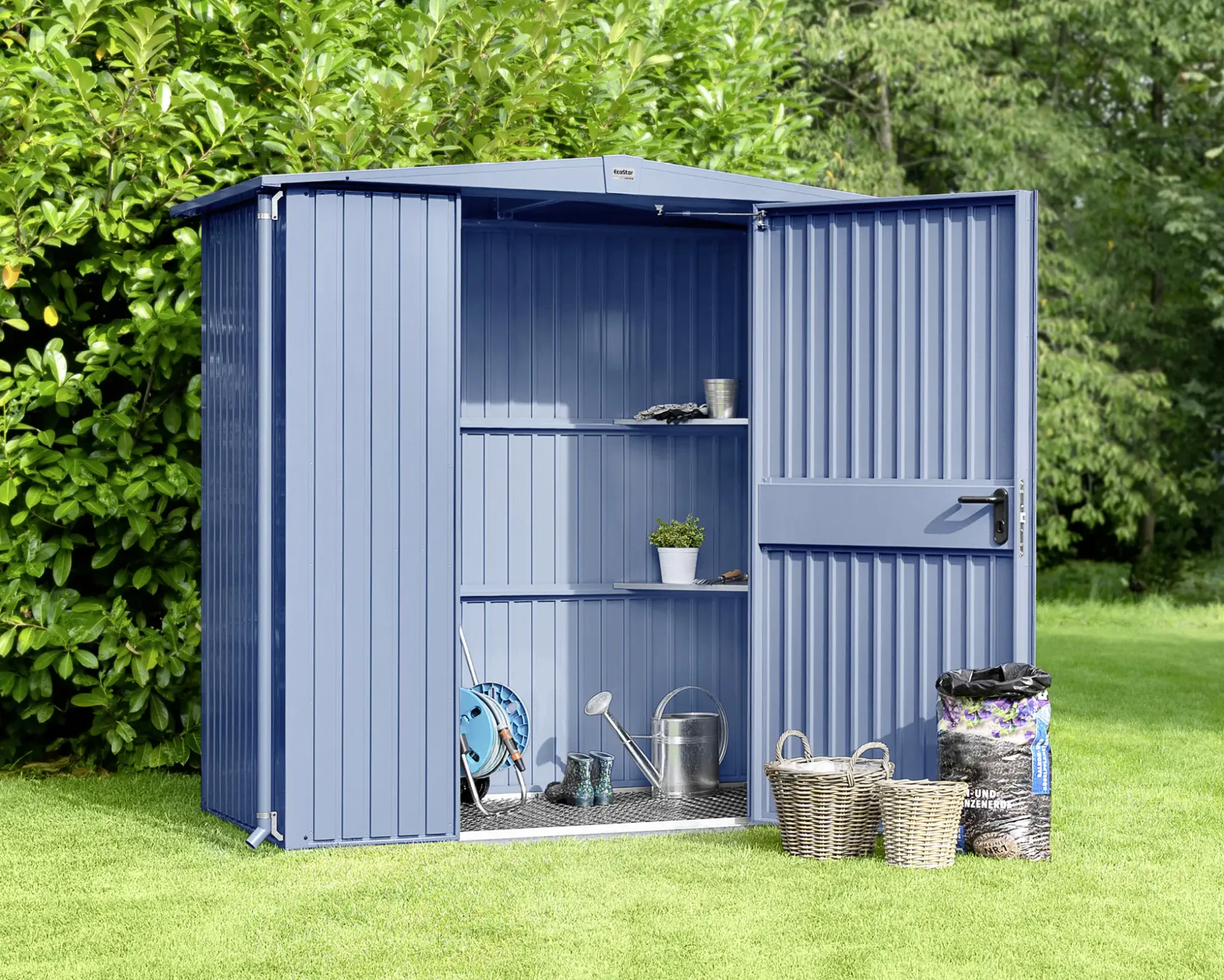 EcoStar Gerätehaus Trend-P Typ 3 312,7 x 283,4 x 232,3 cm taubenblau
