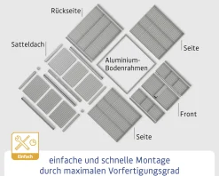 EcoStar Gerätehaus Trend-P Typ 3 312,7 x 283,4 x 232,3 cm taubenblau