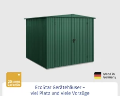 EcoStar Gerätehaus Trend-S Typ 2 258,8 x 247,7 x 216 cm moosgrün
