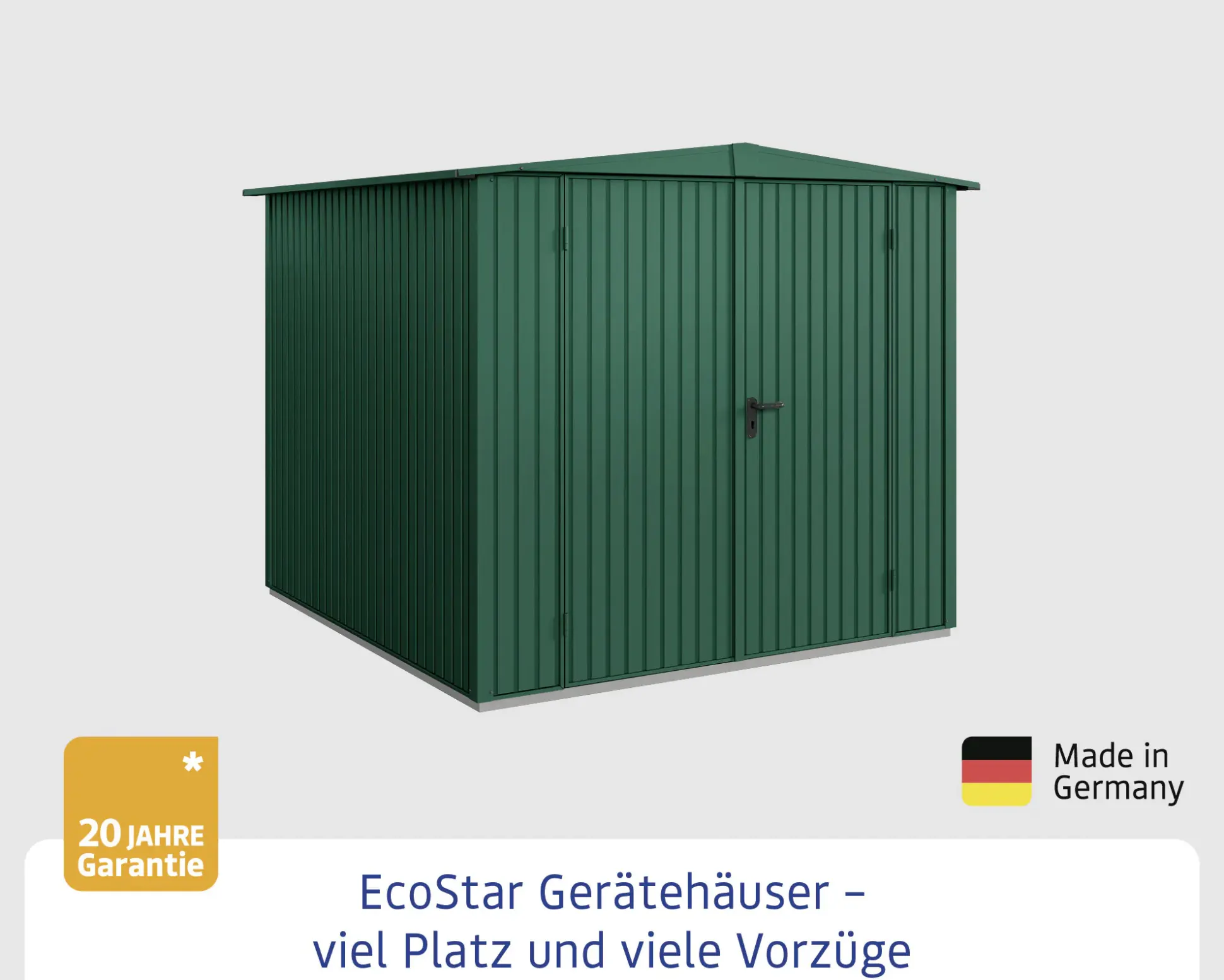 EcoStar Gerätehaus Trend-S Typ 2 258,8 x 247,7 x 216 cm moosgrün