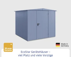 EcoStar Gerätehaus Trend-S Typ 2 258,8 x 247,7 x 216 cm taubenblau